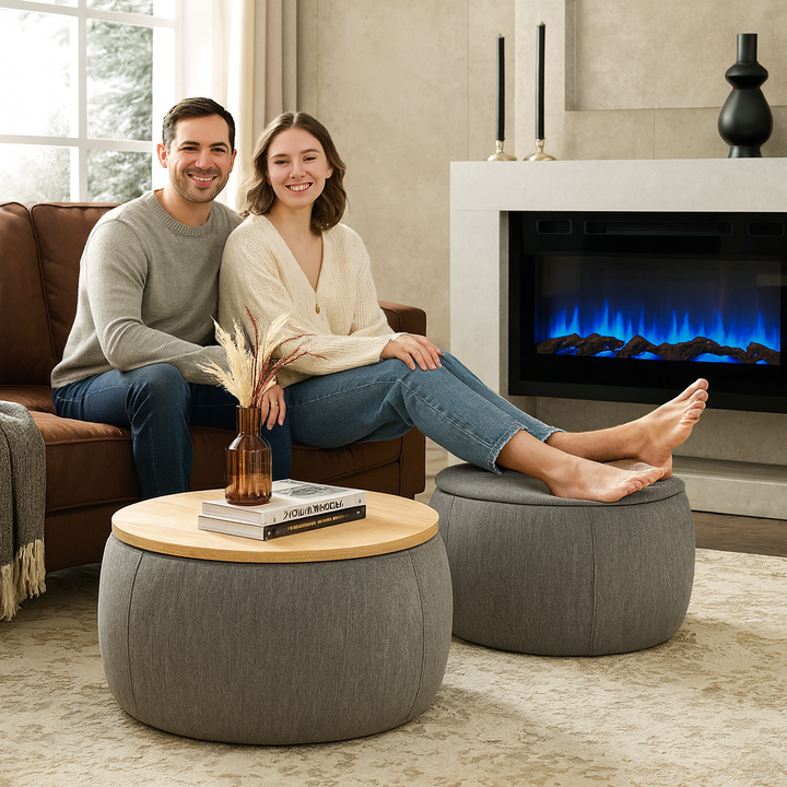 Multi-Use Storage Solution – Hidden Storage Ottoman & Table | Home Accent Furniture | Trufairs