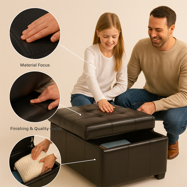Modern Storage Bench – Space-Saving Versatility | Living Room Organizer | Trufairs
