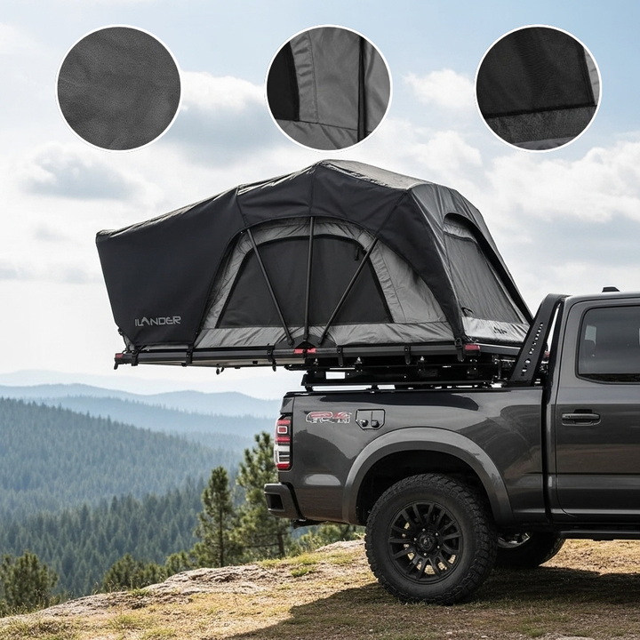 Premium ILANDER Lite Cruiser 120cm Rooftop Tent - Lightweight Aluminum Overland Car Camping Shelter for Adventure Travel