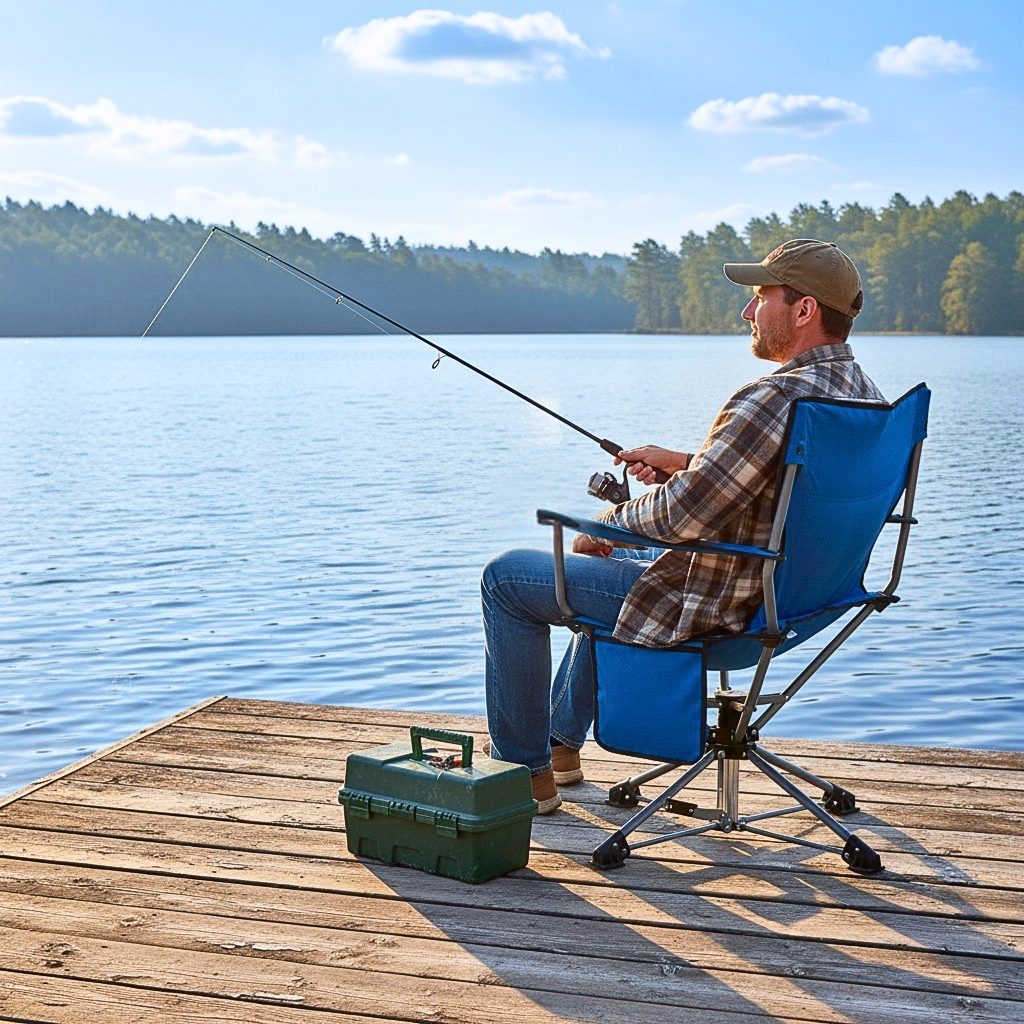 360° Swivel Hunting Chair – Foldable Outdoor Hunting Seat with Armrests, Pockets & Cup Holder | Trufairs