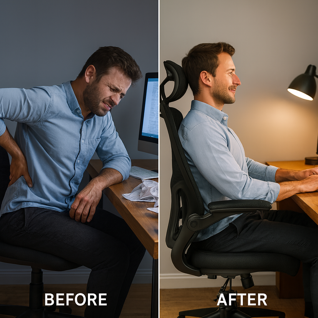 VEVOR Ergonomic Office Chair – High Back Desk Chair with 2.8" Adjustable Lumbar Support & Headrest | Professional Computer Chair | Trufairs