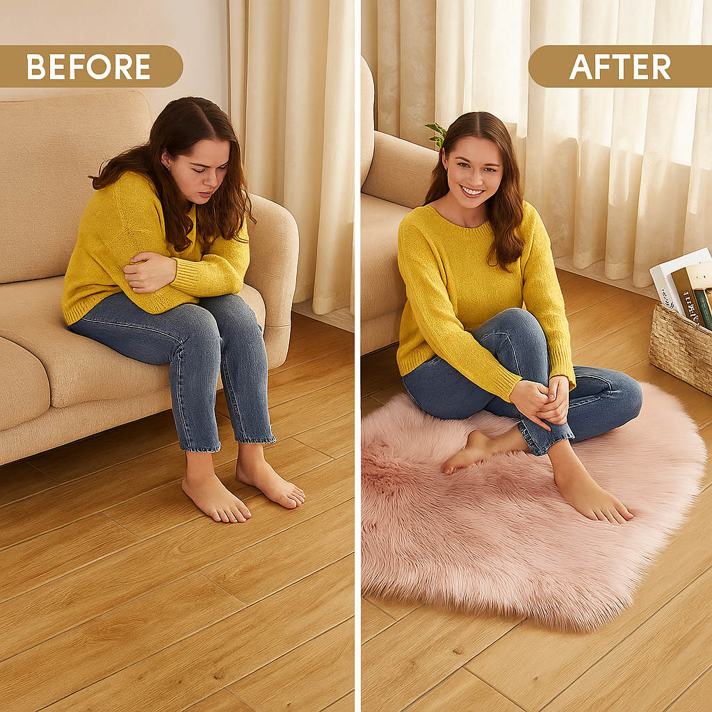 Heart Plush Accent Rug – Cozy Soft Home Decor Upgrade | Bedroom Living Room Carpet | Trufairs