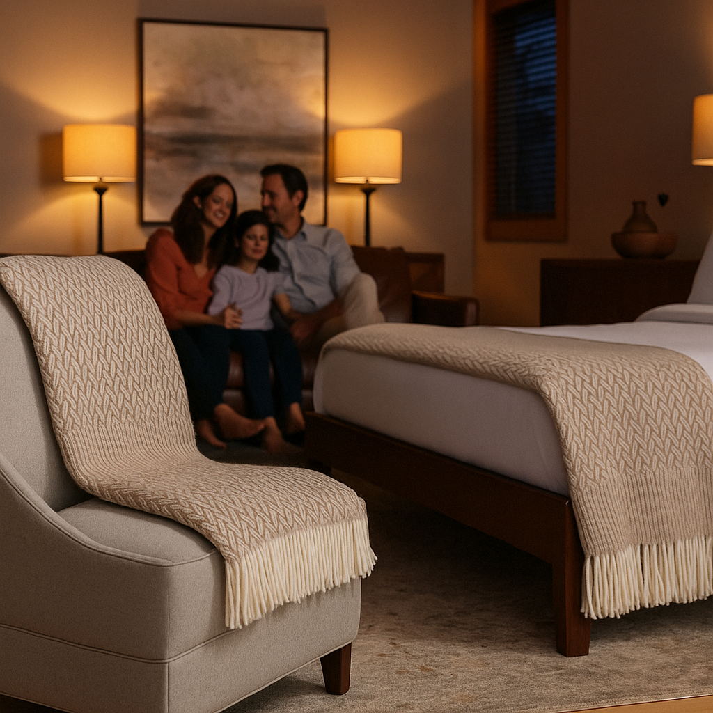 CinnaWeave Plush Cotton Blend Throw Blanket – Cozy Woven Fringe Accent | Designer Comfort | Trufairs