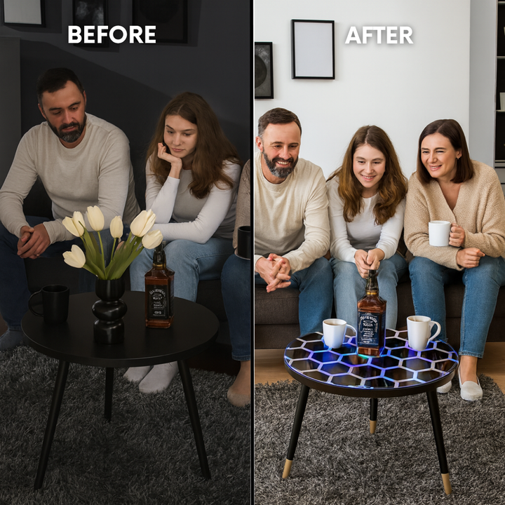 Touch-Sensitive LED Coffee Table – Modern Illuminated Accent | Game Room Table | Trufairs