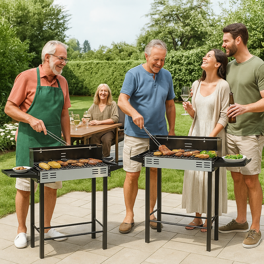 Modern Rotisserie Charcoal BBQ Grill – 3-Level Cooking | Outdoor Grill | Trufairs