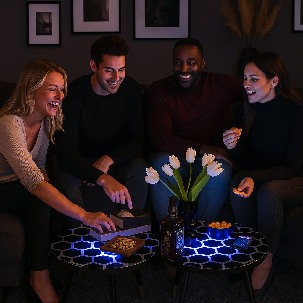 Touch-Sensitive LED Coffee Table – Modern Illuminated Accent | Game Room Table | Trufairs