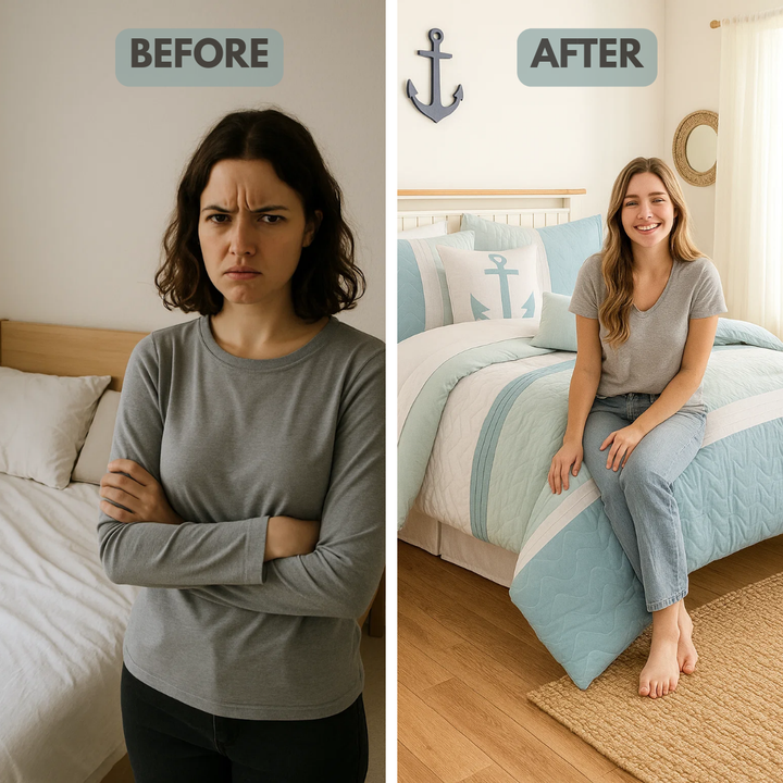 Anchors 9‑Piece Comforter Set – Nautical Coastal Bedding Ensemble | Trufairs
