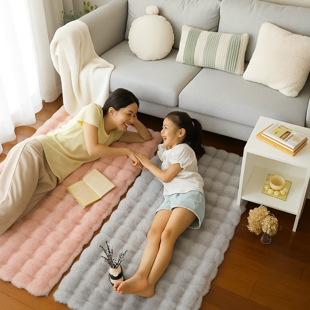 Bubble Velvet Plush Rug – Ultra-Soft Shaggy Accent | Bedroom Living Room Carpet | Trufairs