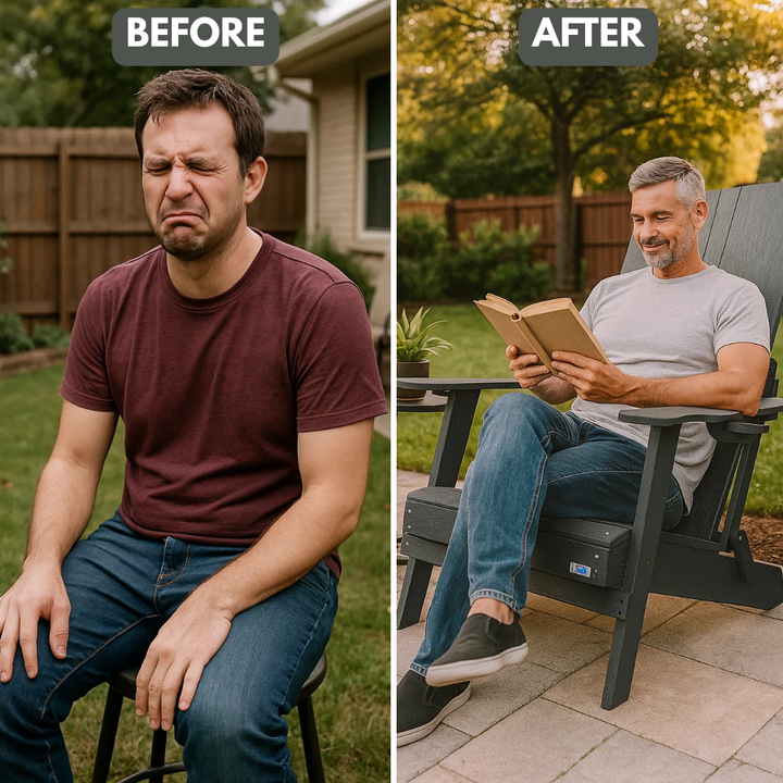 Relax-Reach Adirondack – Dual-Cup HDPE Lounge w/ Phone Slot | Outdoor Chair | Trufairs