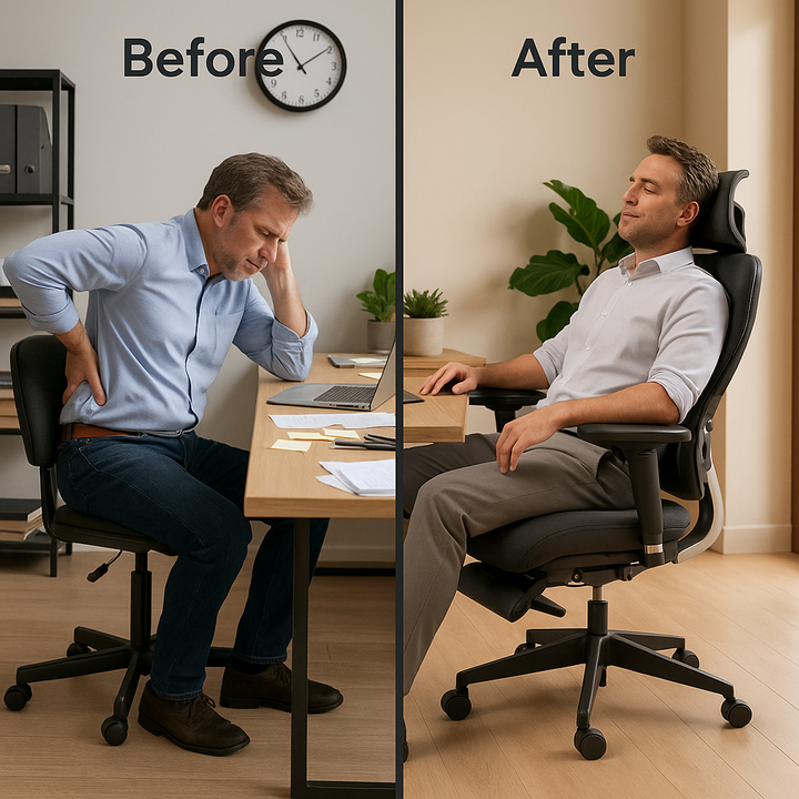 Ergonomic Mesh Office Chair with Footrest – Advanced Lumbar & 2D Headrest Support | Executive Home Computer Chair | Trufairs