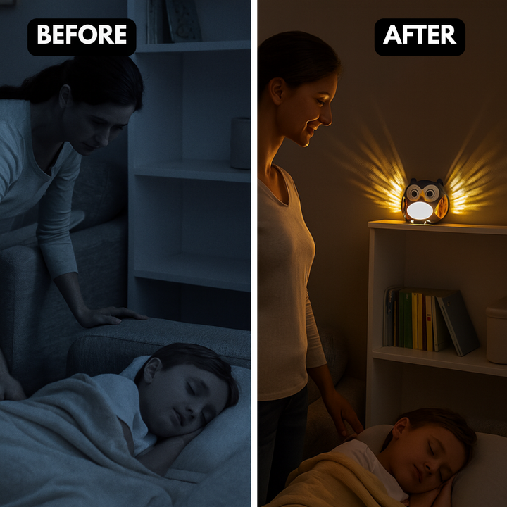 Rechargeable Cute Owl Design LED Night Light – Portable & Decorative for Living Room & Fridge | Trufairs