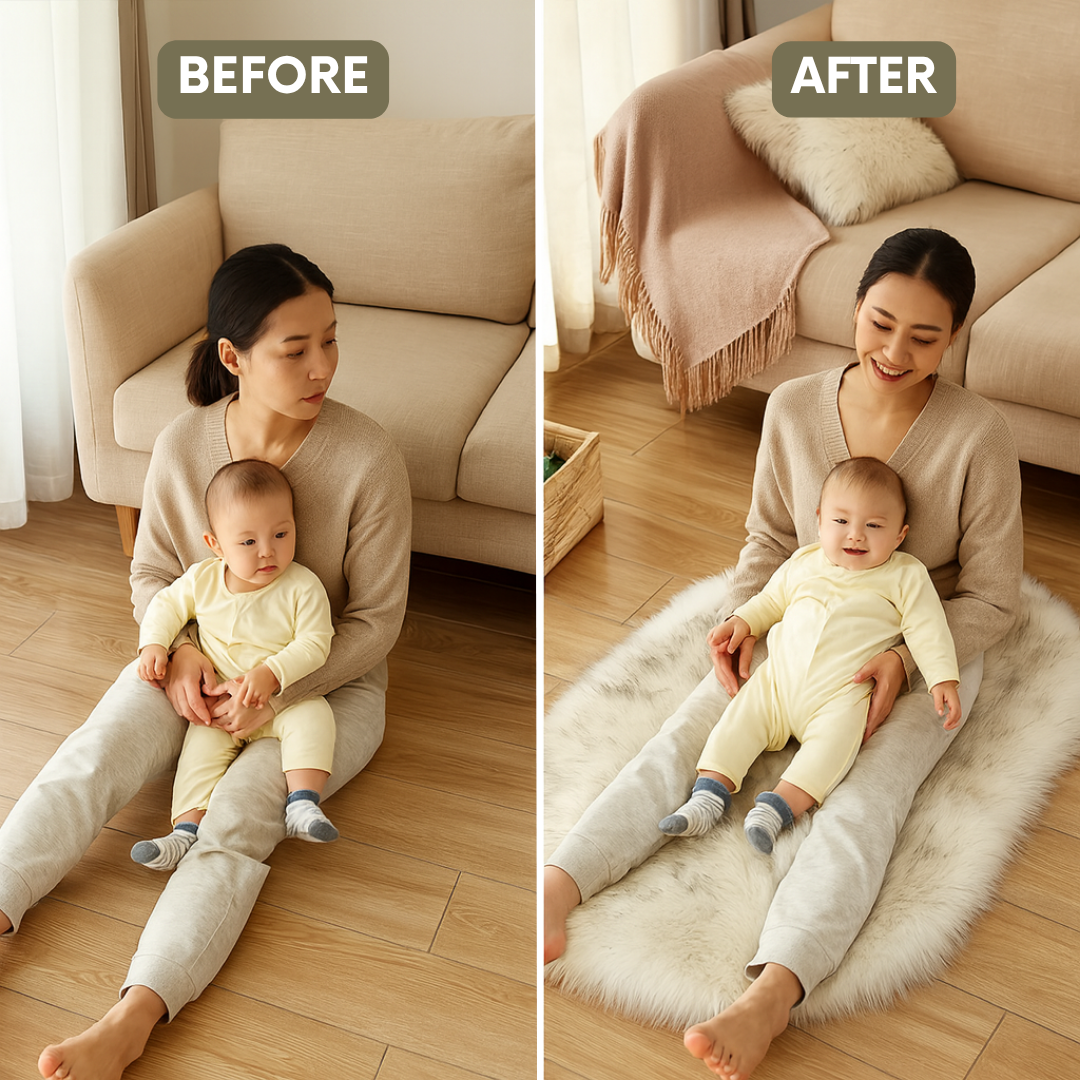 Plush Oval Faux Sheepskin Rug – Super Soft Cozy Accent | Bedroom Living Room Carpet | Trufairs