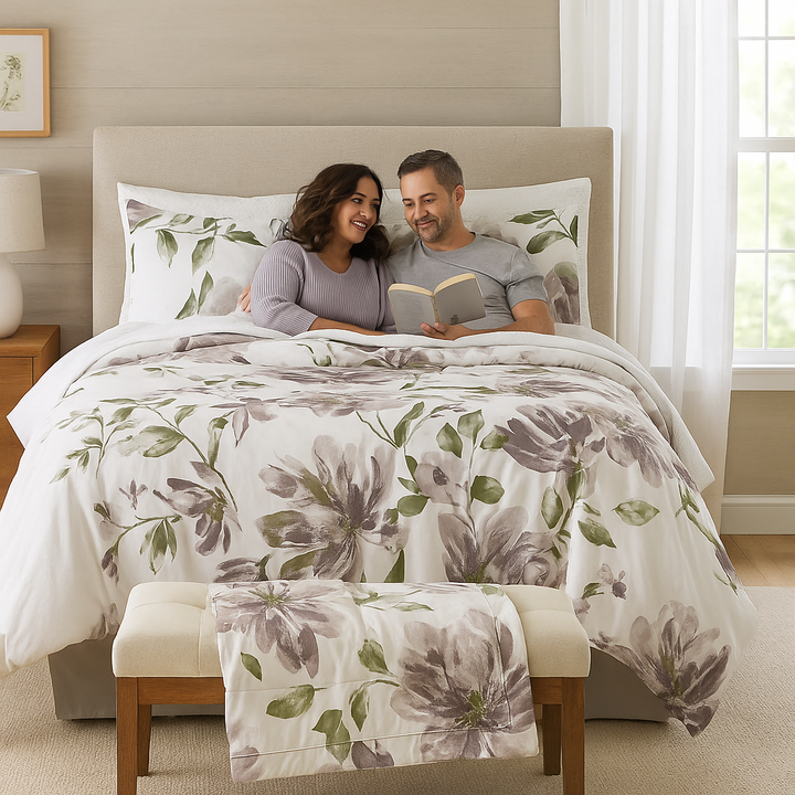 Floral Comforter Set with Bed Sheets – Complete Bedding Ensemble | Trufairs