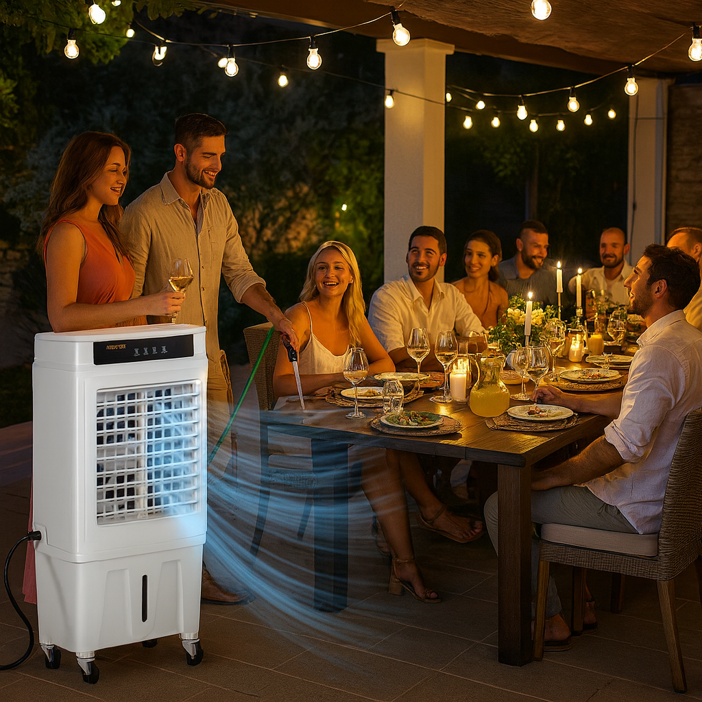 VEVOR Evaporative Air Cooler 3100 CFM – Professional 135° Oscillating Cooler with 9 Gal Tank | Industrial Swamp Cooler | Trufairs