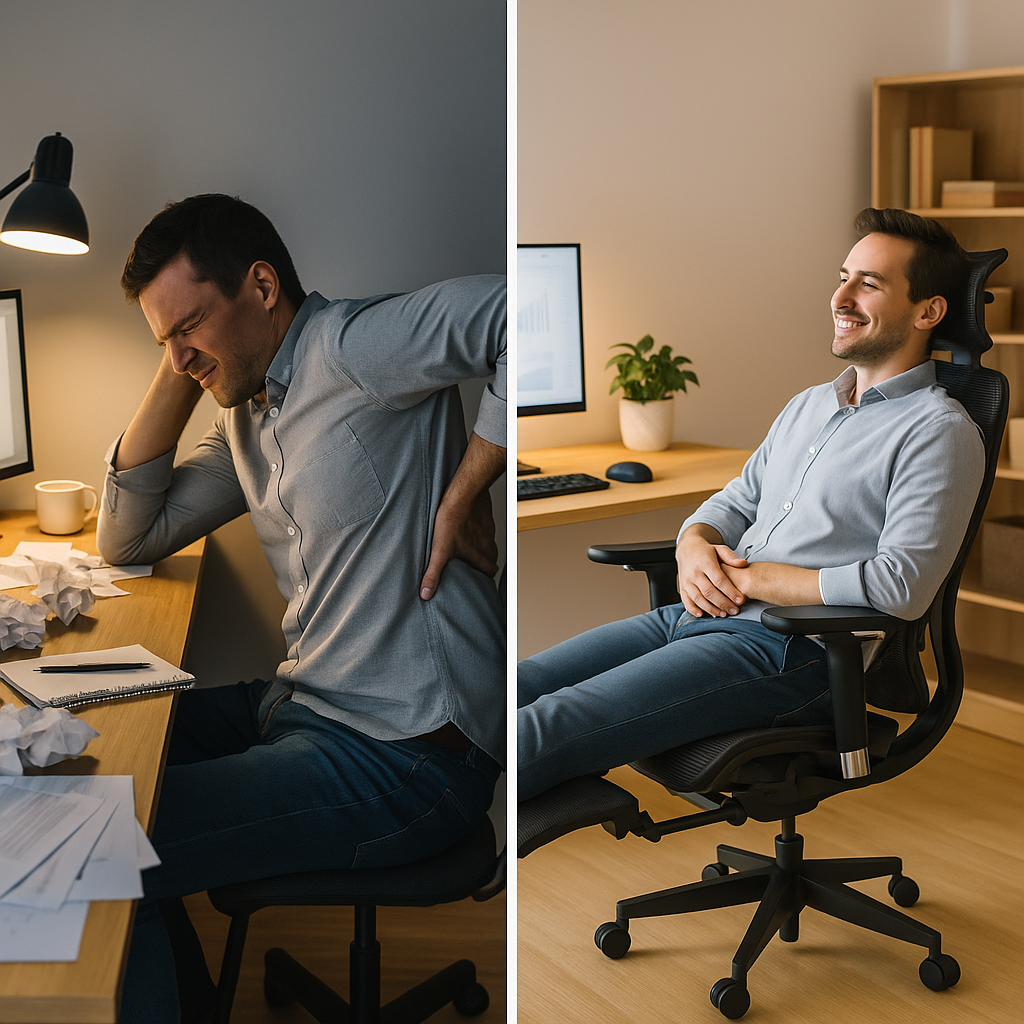 Advanced Mesh Ergonomic Office Chair with Elastic Adaptive Lumbar Support & Footrest – 3D Headrest, ARSS Armrest, 135° Tilt | Executive Computer Chair | Trufairs