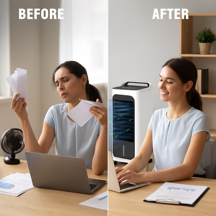 HOMCOM 26" Evaporative Air Cooler – 3-in-1 Ice Cooling Fan with Remote & Timer | Portable Swamp Cooler | Trufairs