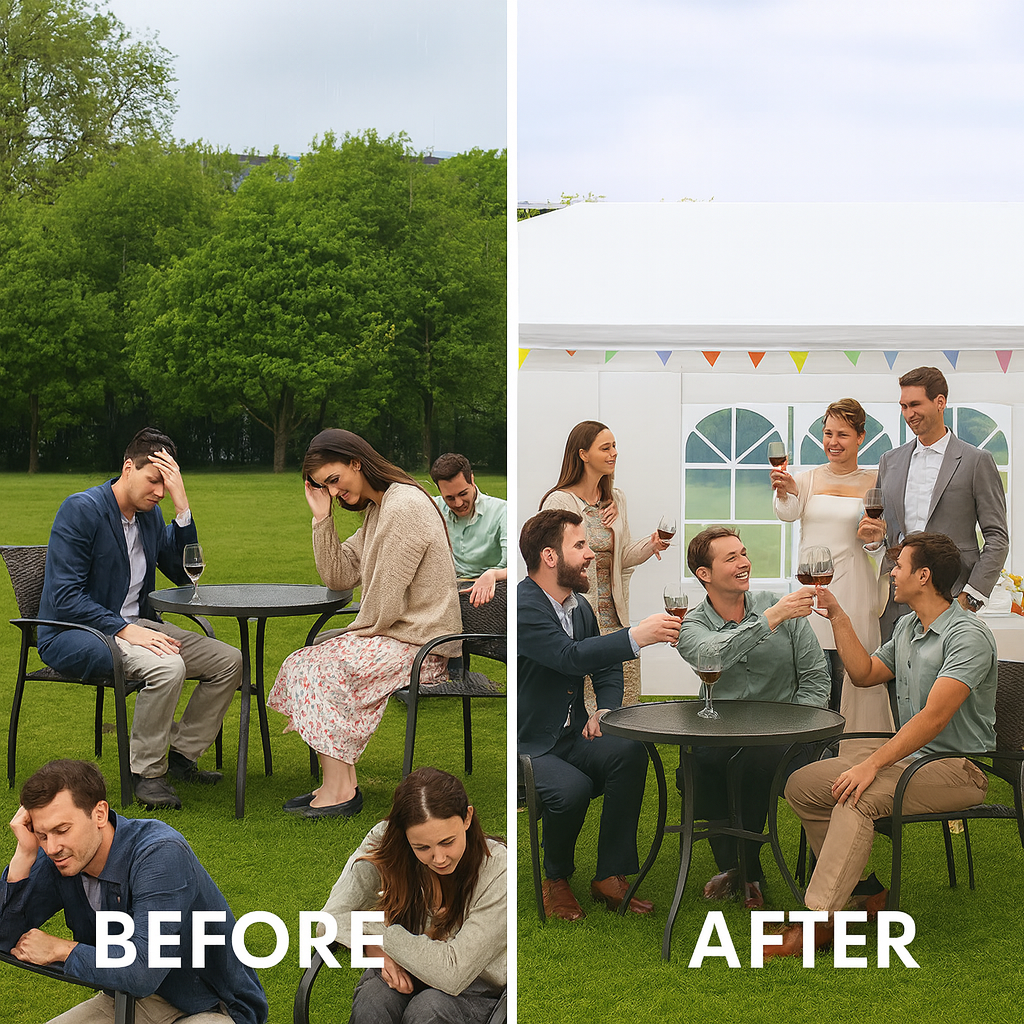 Versatile Event Party Tent – 10x20ft Outdoor Canopy with Removable Sidewalls | Waterproof Gazebo | Trufairs
