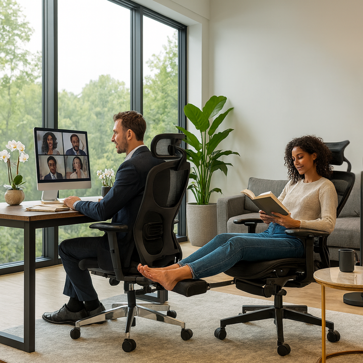 Full Mesh Ergonomic Office Chair – Adjustable Headrest, 3D Armrests, Footrest & Hanger | Professional Mesh Desk Chair | Trufairs