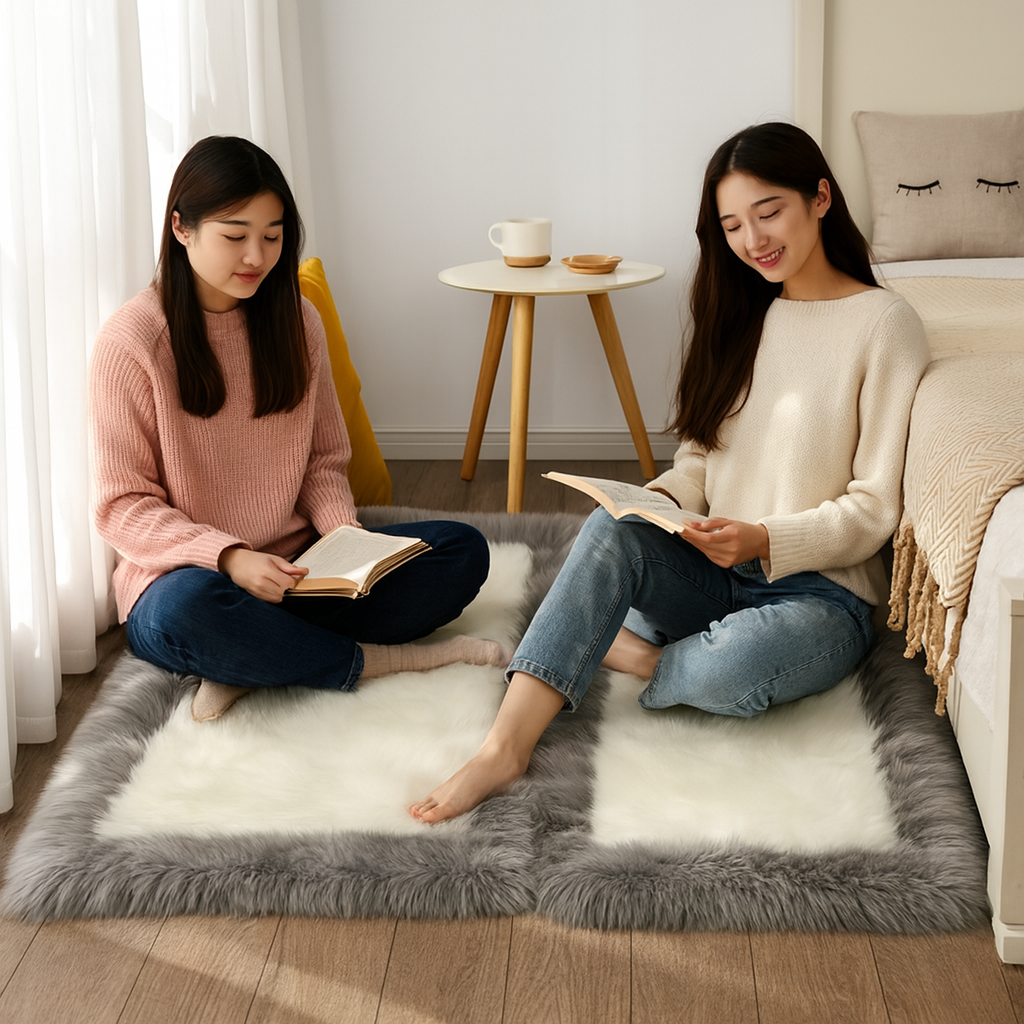 Fluffy Sheepskin Accent Rug – Ultra-Soft Washable Comfort | Bedroom & Living Room Carpet | Trufairs