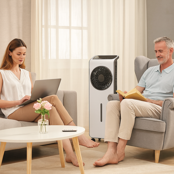 3-in-1 Evaporative Air Cooler – Remote Control with 12H Timer & Ice Packs | Portable Swamp Cooler | Trufairs