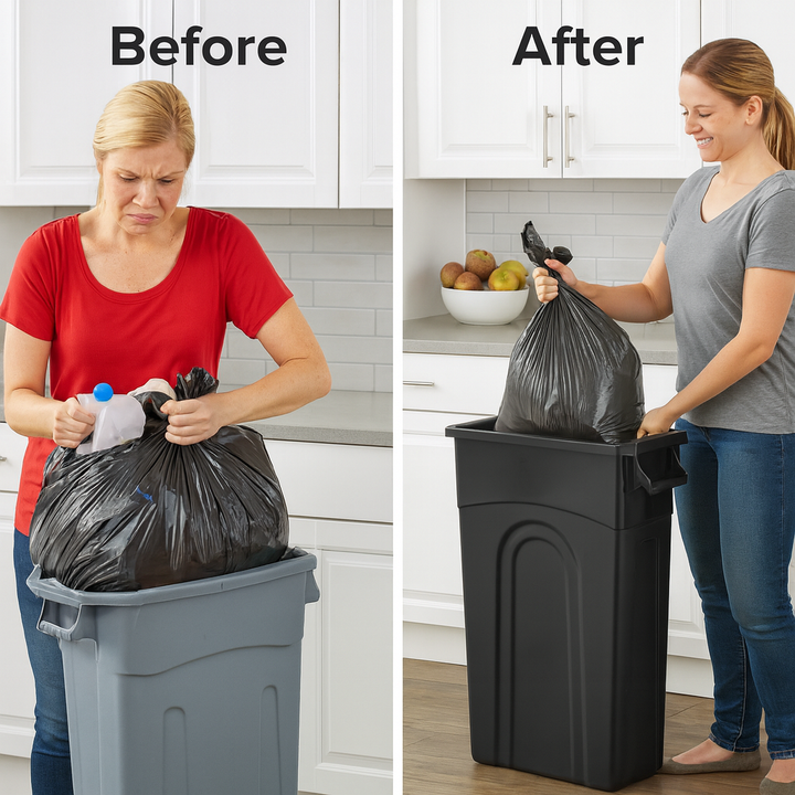 Heavy-Duty Highboy Trash Container – 23-Gallon Tall Black Bin | Slim Indoor Waste Solution | Trufairs
