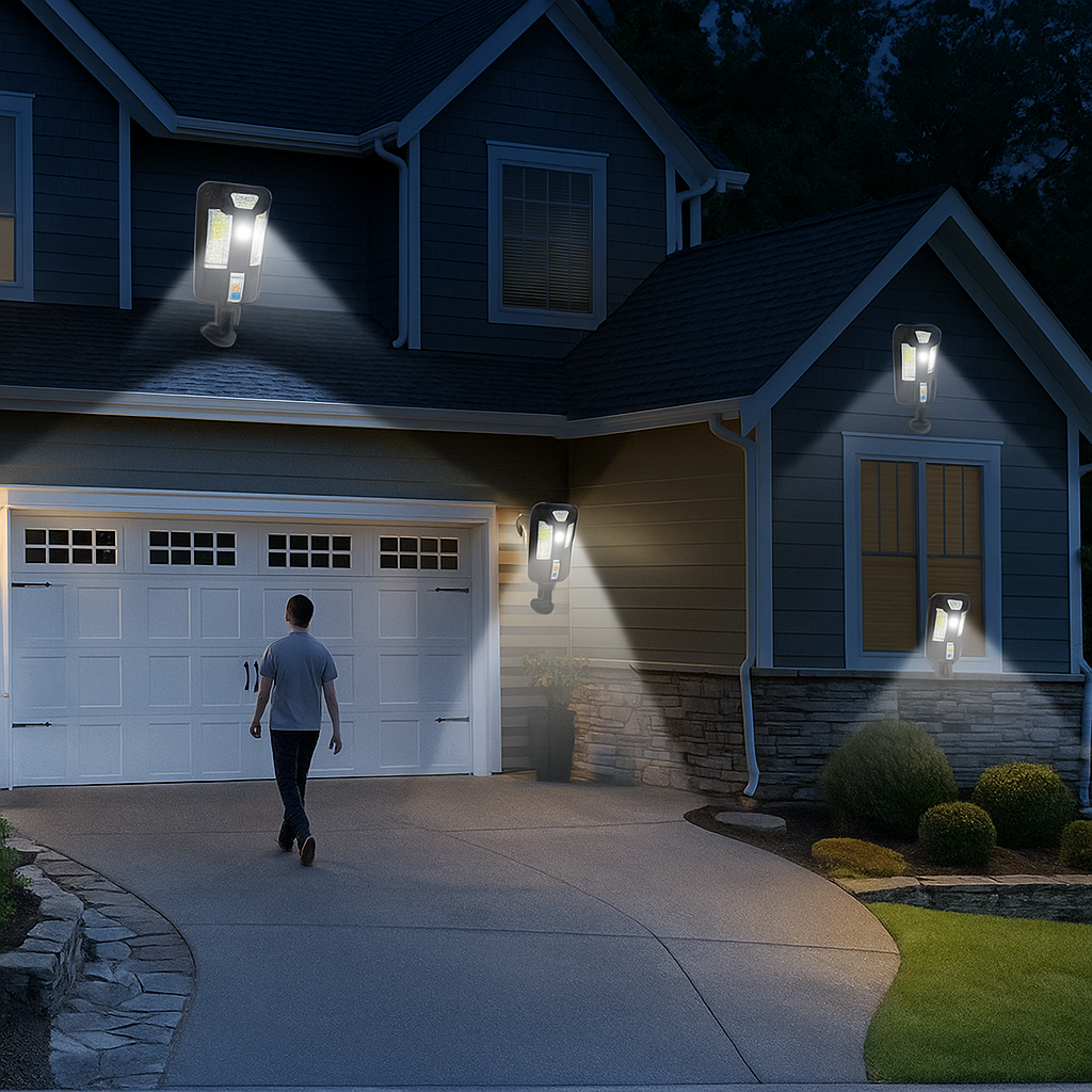 Solar Wall Light Outdoor – 87 LED Beads with PIR Motion Sensor and Remote Control, IP45 Waterproof | Security Lighting | Trufairs