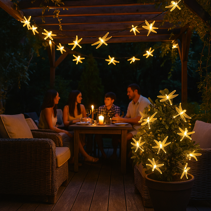 Solar Dragonfly Fairy String Lights – 20 LED Waterproof Outdoor/Indoor Decorative Accent | Garden, Fence, Patio, Party | Trufairs