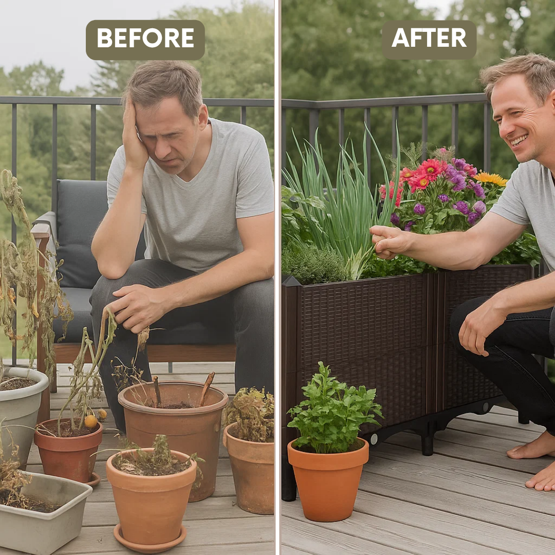 Self-Watering Raised Garden Bed – Elevated Planter Box for Flowers, Vegetables & Herbs | Patio/Balcony Growth System | Trufairs