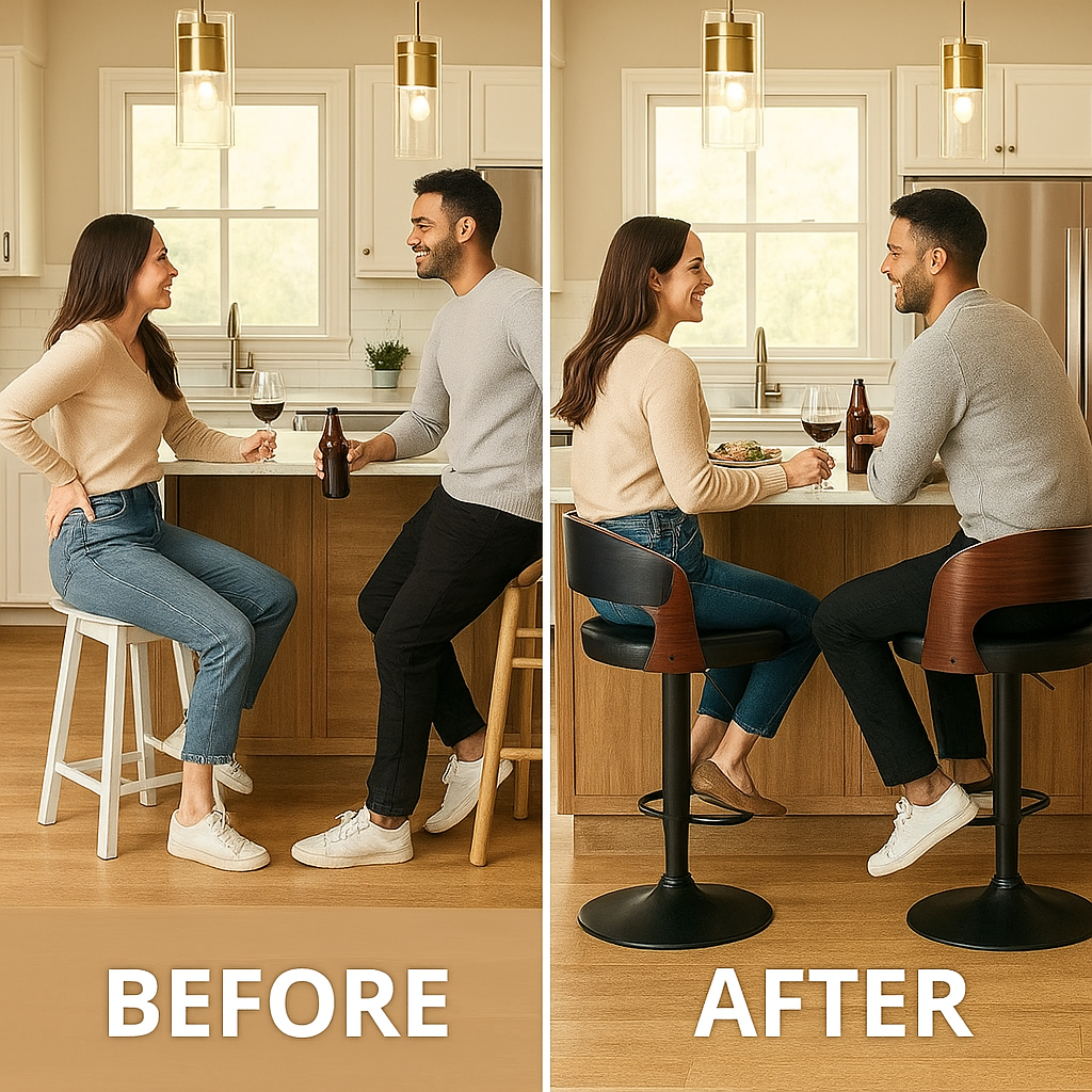ModBar Stool Duo – 2-Piece Versatile Bar & Counter Seating Set | Modern Kitchen | Trufairs