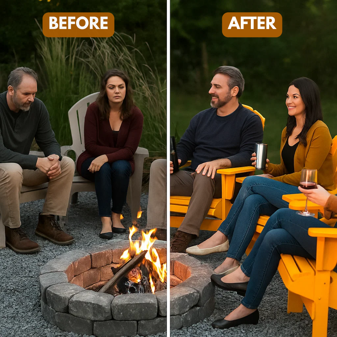 Patio Adirondack Chair – Solid Fir Wood, Orange | Classic Outdoor Lounge | Trufairs