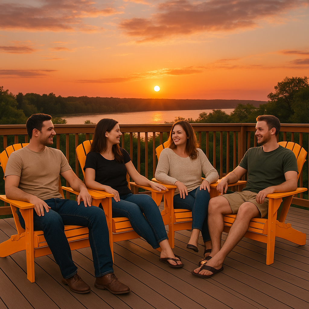 Patio Adirondack Chair – Solid Fir Wood, Orange | Classic Outdoor Lounge | Trufairs