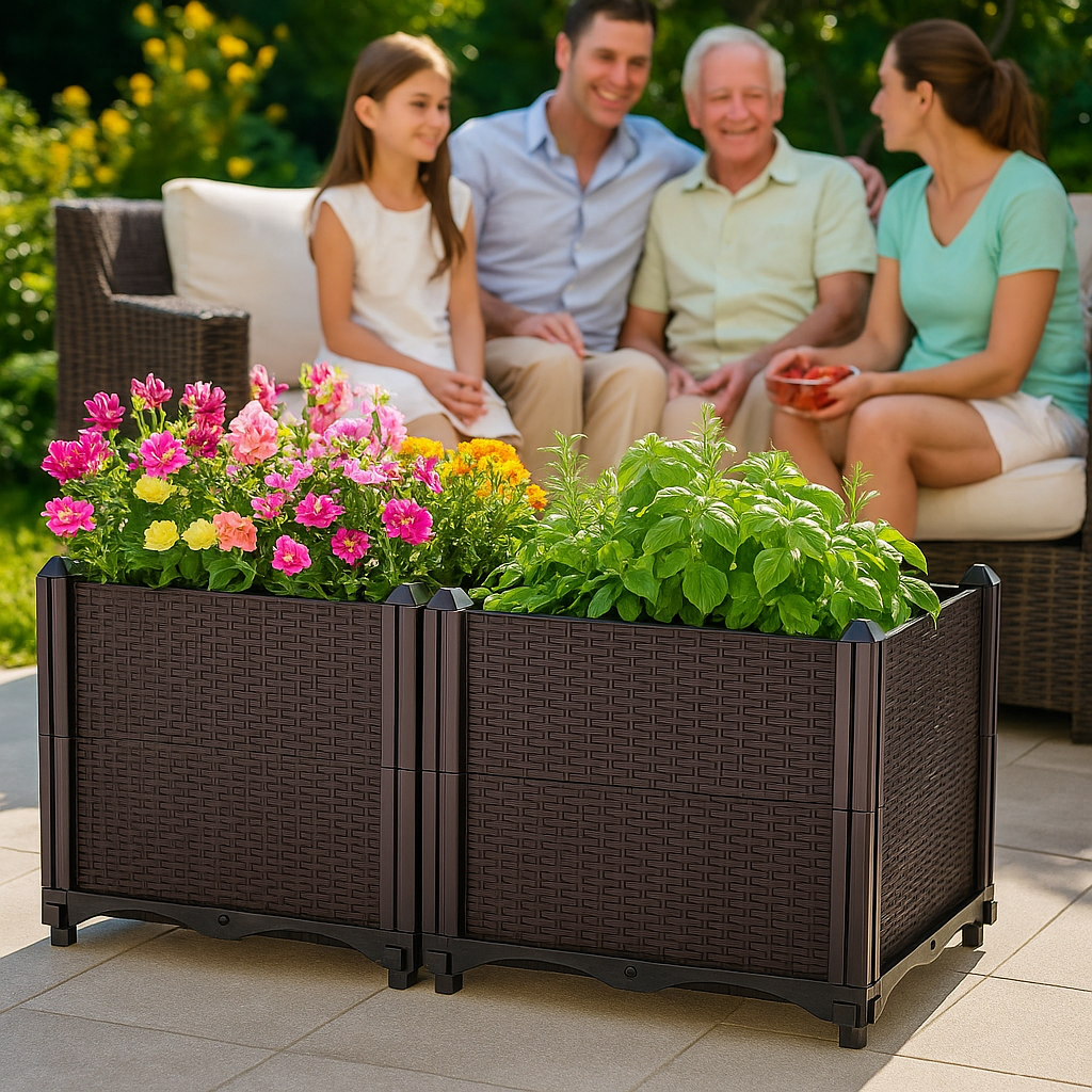 Self-Watering Raised Garden Bed – Elevated Planter Box for Flowers, Vegetables & Herbs | Patio/Balcony Growth System | Trufairs