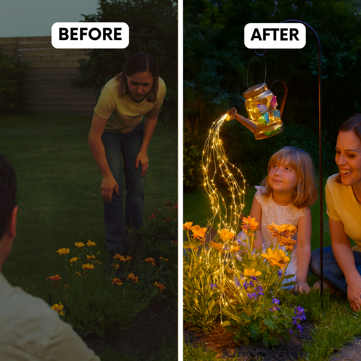 Solar Butterfly Watering Can Garden Light – Waterproof Hanging Fairy Path Accent | Patio, Lawn, Outdoor Décor | Trufairs