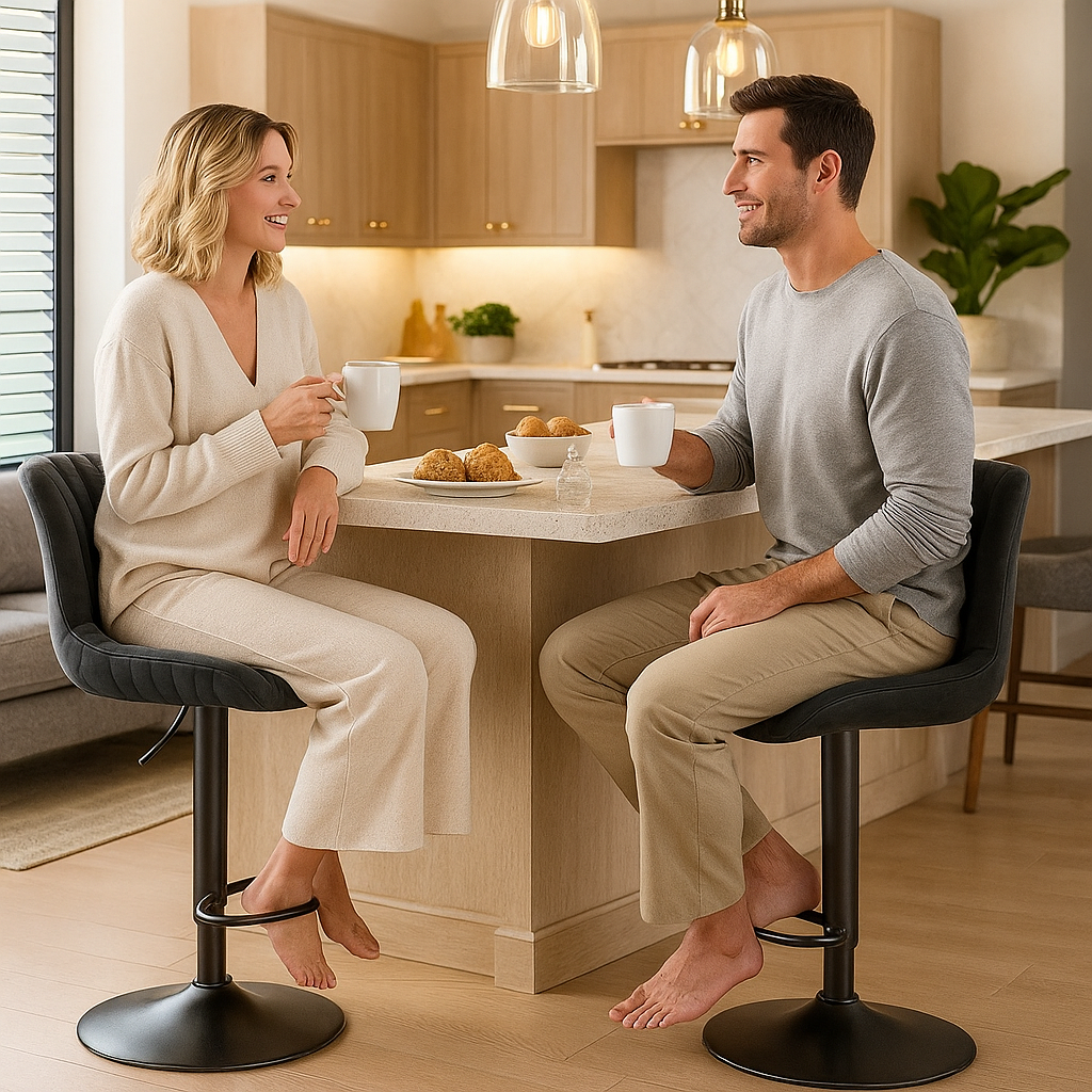 Skyline High Bar Stool – Modern Kitchen Island & Home Bar Seating | Adjustable Comfort | Trufairs