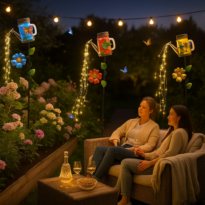 Solar Butterfly Watering Can Garden Light – Waterproof Hanging Fairy Path Accent | Patio, Lawn, Outdoor Décor | Trufairs