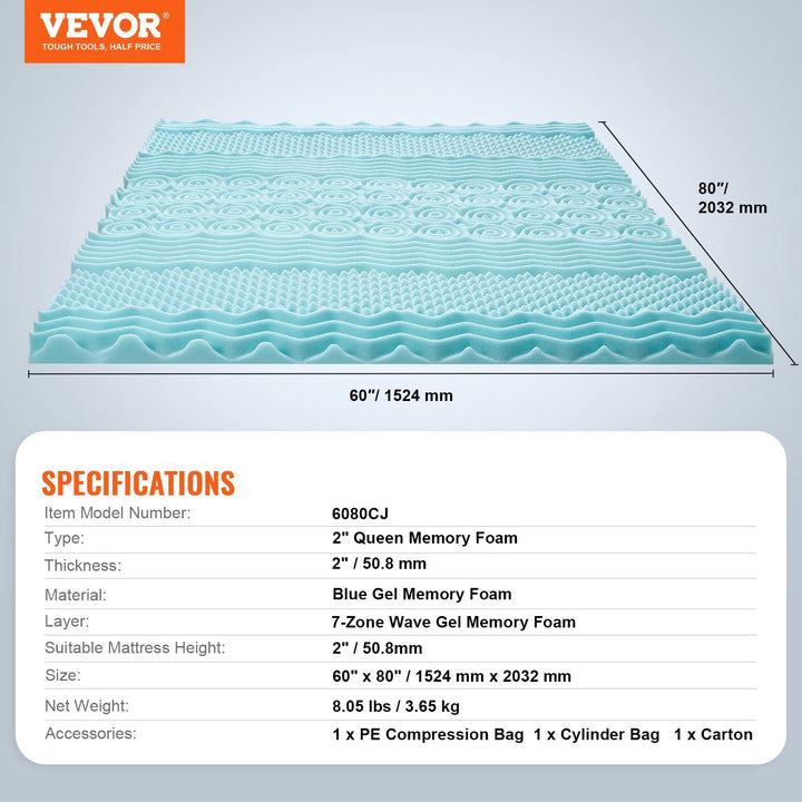 Professional Cooling Gel  Mattress Topper