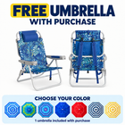 Tall Beach Chair 2-Pack with 17" High Seat, Reclining Folding Design