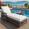77.5" GO Outdoor Long Reclining Chaise Lounge - Premium Wicker Patio Recliner with Soft Removable Cushions for All-Weather Poolside Relaxation