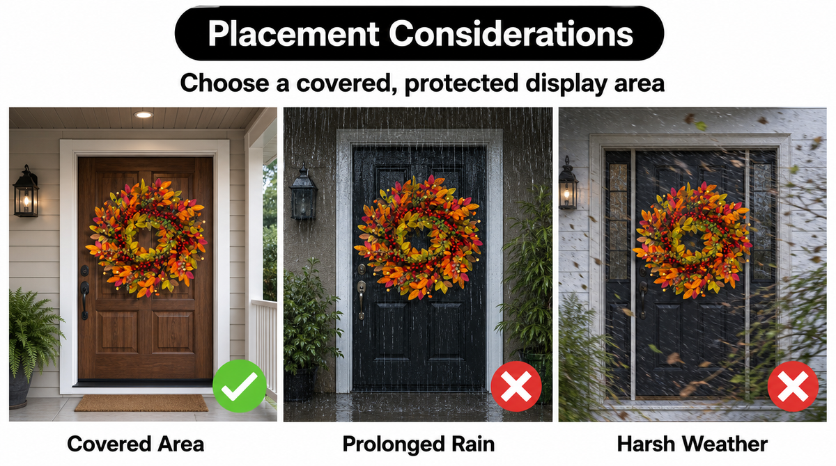 22-Inch Artificial Fall Wreath for Front Door – Berry, Pumpkin & Floral Styles -  limitations image 2
