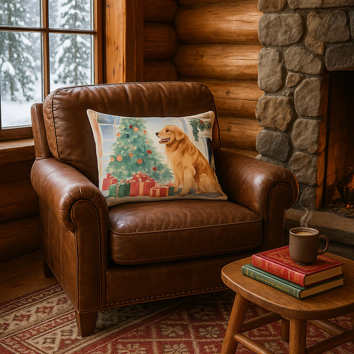 Exclusive Cozy Christmas Golden Retriever Throw Pillow - Premium 26" x 12" Holiday Collection