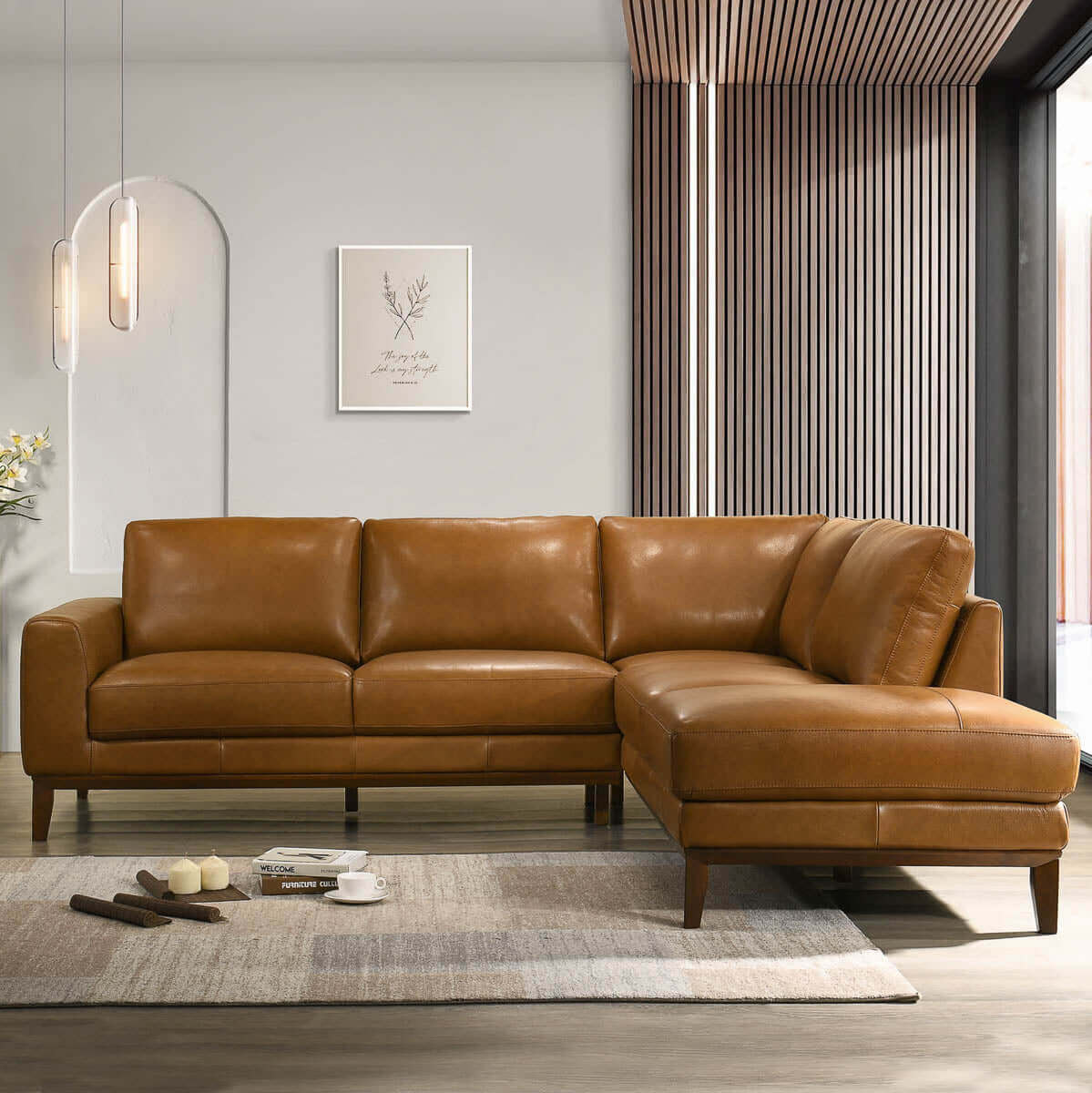 London Leather Sectional Sofa Right Facing