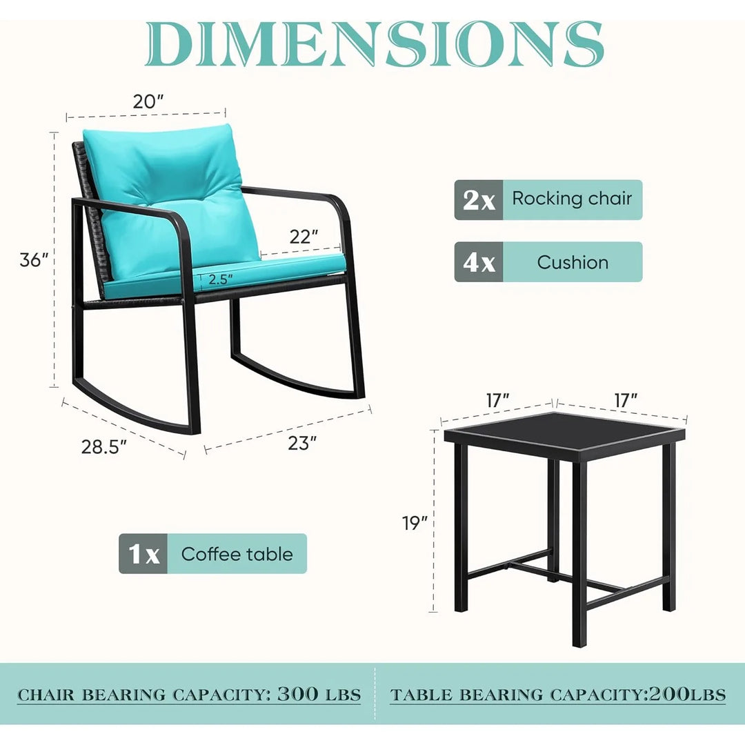 Rocking Wicker Bistro Set