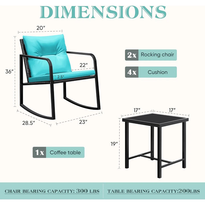 Rocking Wicker Bistro Set