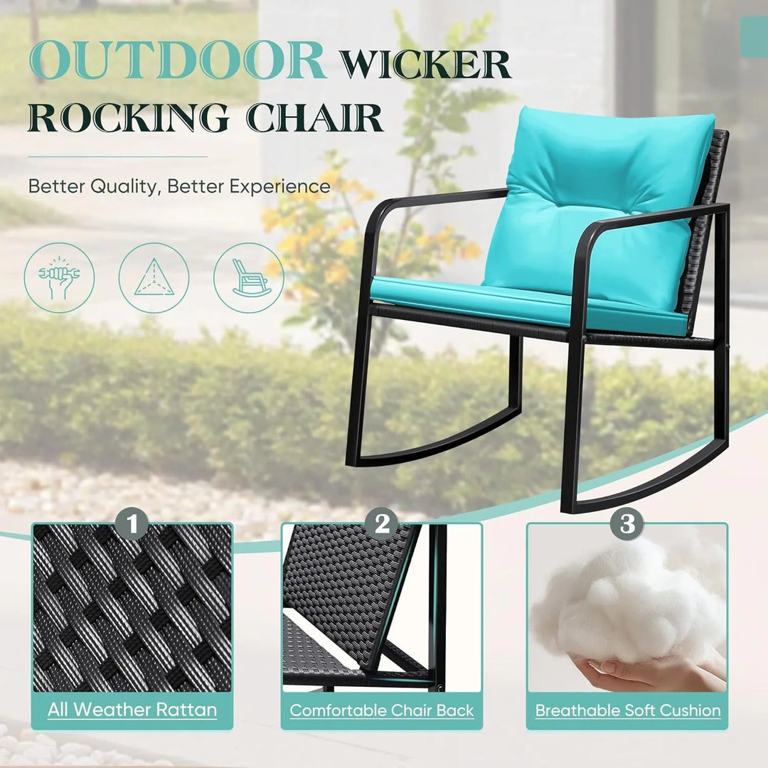 Rocking Wicker Bistro Set