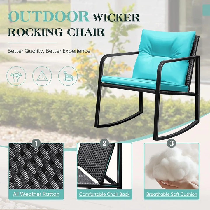 Rocking Wicker Bistro Set