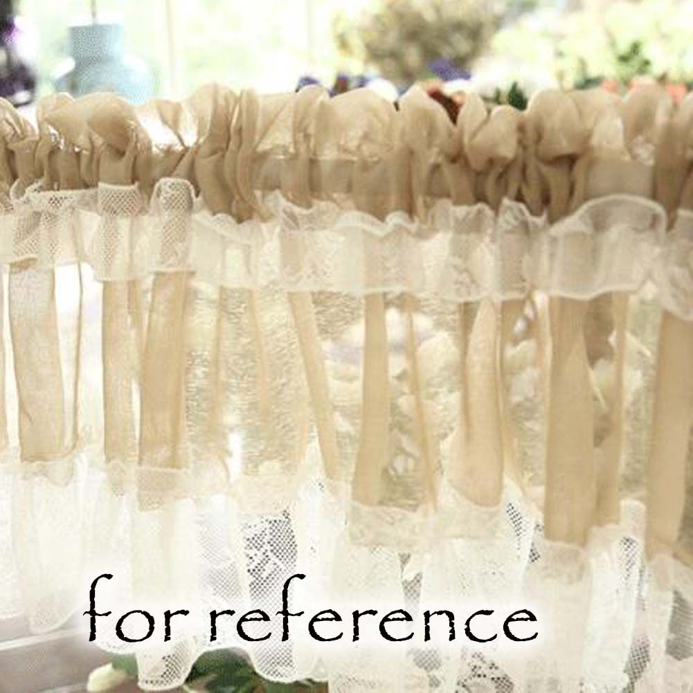 Rustic Brown & White Floral Lace Door Curtain 