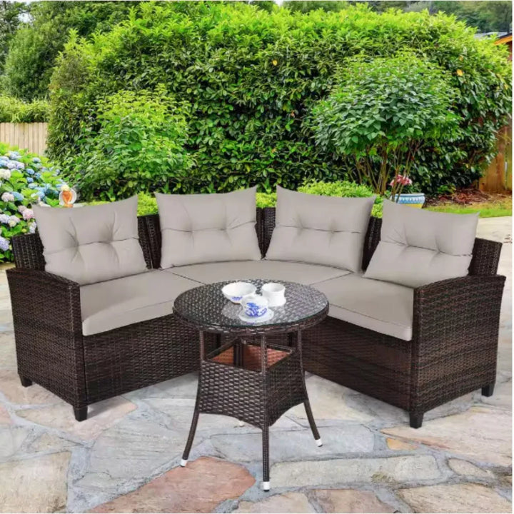 Patio Furniture Sectional Set Outdoor Lawn Conversation Sets,make you comfortable whether you are sitting or lying down