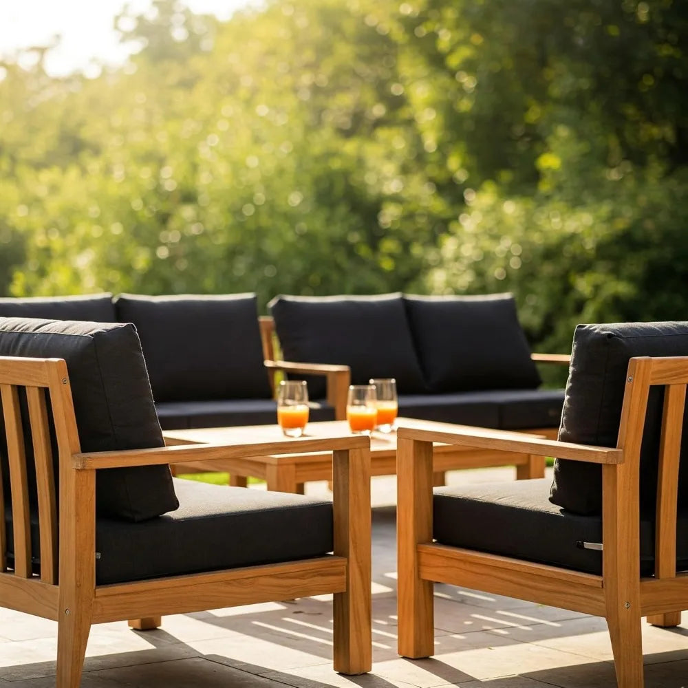 Deep Seating Cushion with Pillow Back  24” x 27” Seat  All-Weather Spun Fabric  Water and Fade-Resistant  Outdoor Chair