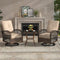 3 Pieces Patio Furniture Set, Outdoor Swivel Rocker Patio Chairs, Wicker Patio Bistro Set with Rocking Chair, Thickened Cushions