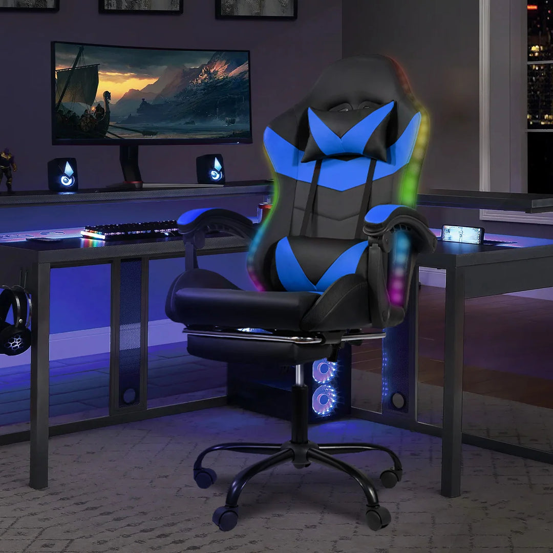 Nalupatio Ergonomic Office Chair, Leather E-Sports Chair,Gaming Chair, Rotatable Adjustable Headrest，For Offices Or Gaming Halls